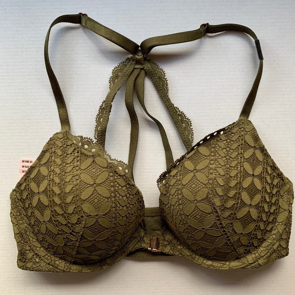 NWT Victoria's Secret Dream Angels Push-Up Bra in Olive Green- 32C - Picture 1 of 5